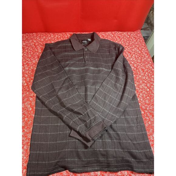 Arrow Other - Vintage Maroon Arrow Polo Two Button Cotton Blend Long Sleeve Sweater M